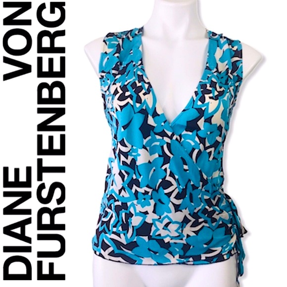 Diane Von Furstenberg Tops - DVF Diane Von Furstenberg Floral Print Wrap Top 6